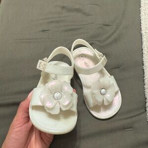 Cat & Jack White Kids Sandals with Floral Accent